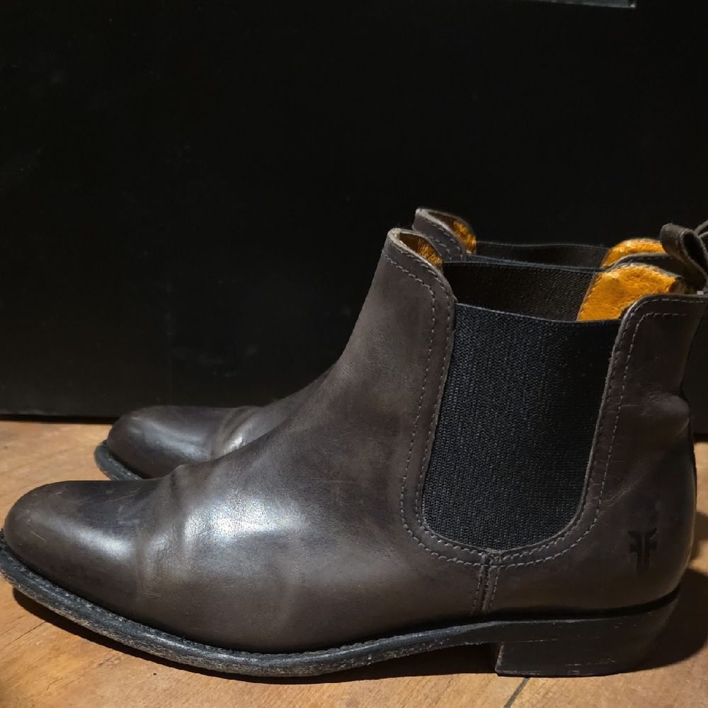 Frye Dark Brown Leather Ankle Boots